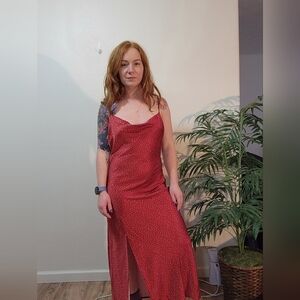 Red Polka Dot Slip Dress